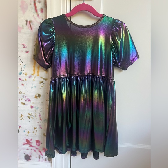 Pink Chicken Rainbow Metallic Dress - Picture 3 of 4